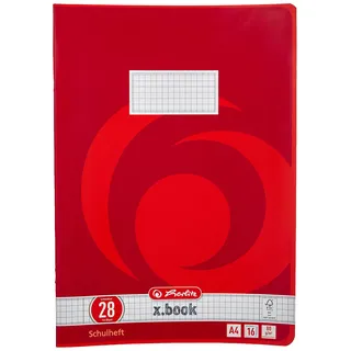 Herlitz Schulheft x.book A4, kariert, Lineatur 28, 16 Blatt, 10 Stück