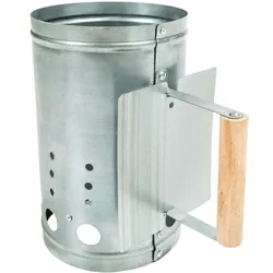 TECTAKE Anzündkamin mit Hitzeschild - silber