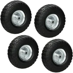 ECD Germany Rad Sackkarre Vollgummi Sackkarren 4er Pack 4.10/3.50-4 Bollerwagen Schubkarren