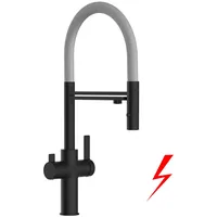 VIZIO Niederdruck 3 Wege Wasserhahn Küchenarmatur Schwarz Matt