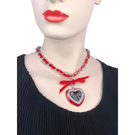 Allgäu Rebell Kette mit Anhänger Rosi rot / Metall