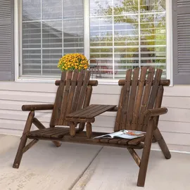 Outsunny Gartenbank 156 x 103 x 88 cm Braun