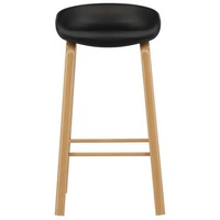 VCM ebuy24 Barhocker schwarz, EicheNachbildung. | Schwarz
