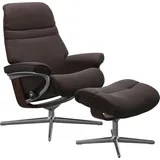 Stressless Stressless® »Sunrise«, (Set, Relaxsessel mit Hocker), mit Hocker, mit Cross Base, Größe S, M & L, Holzakzent Braun, braun