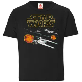 LOGOSHIRT T-Shirt LOGOSHIRT "Star Wars - Star Fighter", Mädchen, Gr. 104, schwarz, 100% Baumwolle, bedruckt, normal, Rundhals, Shirts T-Shirt, mit coolem Star Wars-Motiv