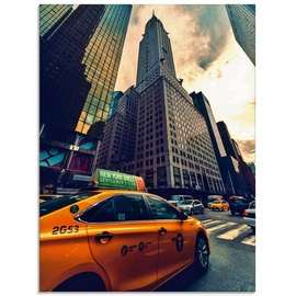 Artland Glasbild »Taxi in New York«, Gebäude, (1 St.), in verschiedenen Größen, bunt