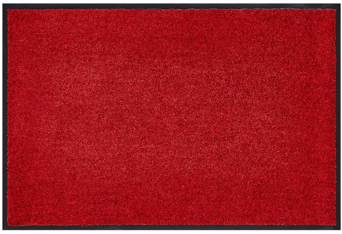 HOMCOM Fußmatte mit Gummiumrandung und rutschhemmende Rückseite rot 150 x 90 x 0,7 cm