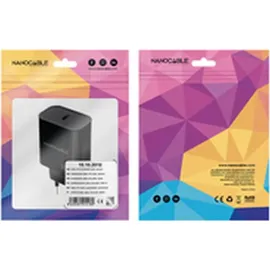 NANOCABLE Ladegerät 10.10.2010 USB-C 30W Power Delivery Schwarz Kompakt