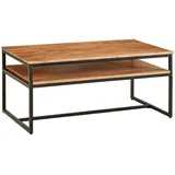 KADIMA DESIGN Vintage Industrial Couchtisch aus Akazieholz und Eisen, 2 Ablagen, 15 kg Belastbarkeit
