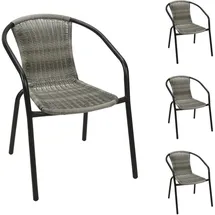 Mojawo Stapelstuhl 52 x 52 x 43 cm grau 4 St.