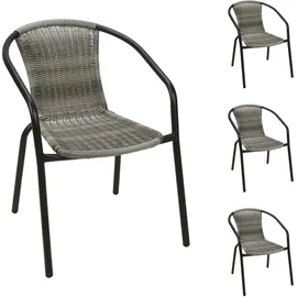 Mojawo Stapelstuhl 52 x 52 x 43 cm grau 4 St.