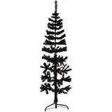 vidaXL Künstlicher Halb-Weihnachtsbaum Ständer Schlank Schwarz 150 cm