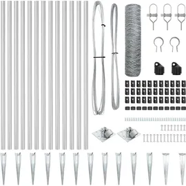 vidaXL Zaun 25 x 0,5 m Silber/Stahl