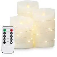 Yinuo Candle LED Kerzen mit Timerfunktion flackernde Flamme mit Fernbedienung Deko Badezimmer Deko Tischdeko Wohnzimmer
