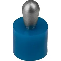 FEDERNDES SEITENDRUCKST. LEICHTE FEDERKRAFT D=6, D2=2,9, L1=3,7, KUNSTSTOFF BLAU, ABWEICHENDE STIFTFORM,