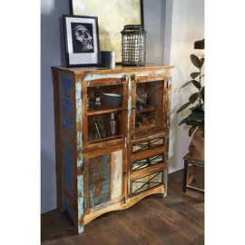 Massivmoebel24 Highboard 106 x 136 x 45 cm mehrfarbig