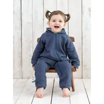 Organicera Baby Kapuzen-Strampler in Indigo Melange | Gr.: 18-24 MONATE