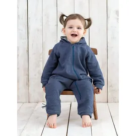 Organicera Baby Kapuzen-Strampler in Indigo Melange | Gr.: 18-24 MONATE