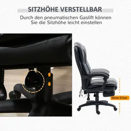 Vinsetto Bürostuhl Kunstleder Schwarz