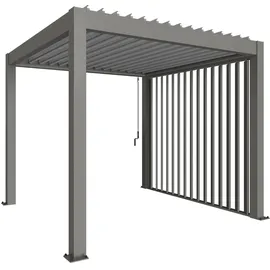 Biohort Lamellenseitenwand zu Pergola 10 x 235 x 272 cm Quarzgrau-Metallic