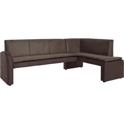 Eckbank EXXPO - SOFA FASHION "Cortado, elegant und modern mit hohem Sitzkomfort", braun, B:157cm H:89cm T:244cm, Sitzbänke, hohe Bodenfreiheit, schöne Detailverarbeitung, wahlweise Lederbezug