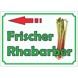 Frischer Rhabarber Werbeaufkleber  Hofladen Verkaufsförderung A9 (37x52mm)
