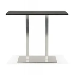 Hochtisch MAMBO BAR Schwarz Holz Metall  Stehtisch aus MDF mit Eschenfinish für Veranstaltungen  Modern Elegant  150x70x100 cm  Kadima Design