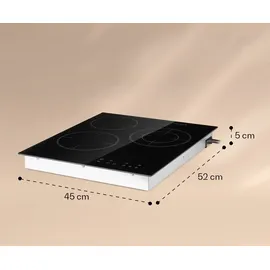 Klarstein Virtuosa 3 Slim Kochfeld 3 Felder 5000 W Dualzone Timer, Keramik