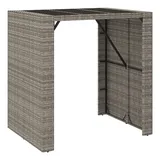 vidaXL Bartisch mit Glasplatte Grau 105x80x110 cm Poly Rattan