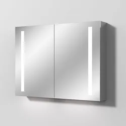 Sanipa Reflection Aluminium-Spiegelschrank ALEX 100 mit LED-Beleuchtung AU3149Z, Badmöbel,