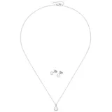 FIRETTI Ohrring und Ketten Set Multipack Schmuck Geschenk Silber 925 Perlenhalskette Perlenohrstecker (Set, 3-tlg), mit Süßwasserzuchtperle silberfarben|weiß