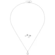 FIRETTI Ohrring und Ketten Set Multipack Schmuck Geschenk Silber 925 Perlenhalskette Perlenohrstecker (Set, 3-tlg), mit Süßwasserzuchtperle silberfarben|weiß
