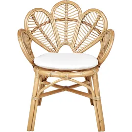 Beliani Rattanstuhl natürlich Pfauform 2er Set FLORENTINE II