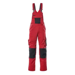 Latzhose "AUGSBURG" Unique - 82C52 (EU 52) - rot/schwarz
