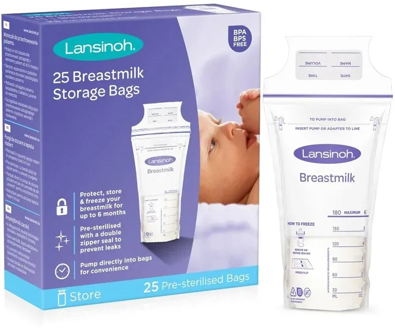 Lansinoh Breastfeeding Breastmilk Storage Bags Beutel zum Aufbewahren von Muttermilch 25 St.