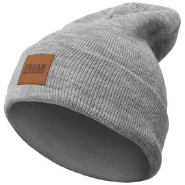 URBAN CLASSICS Leatherpatch Long Beanie - ONE SIZE