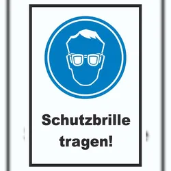 Schutzbrille tragen Schild  A4 (210x297mm)