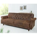 Riess-Ambiente Chesterfield 3-Sitzer Sofa MAISON BELLE AFFAIRE 220cm antik braun mit Schlaffunktion