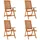 vidaXL Gartenstuhl 55,7 x 76,9 x 22,8 cm braun 4 St.