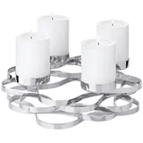 Edzard Adventskranz Alita (Ø 25 cm), silberfarben, Edelstahl, vernickelt,