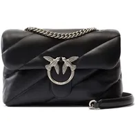 PINKO Love Puff Classic Umhängetasche Leder Grau/Black/Silver