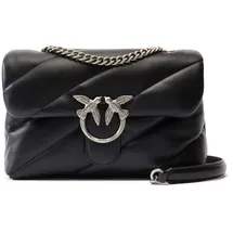 PINKO Love Puff Classic Umhängetasche Leder Grau/Black/Silver