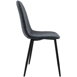 ML-Design Esszimmerstühle 4er Set Anthrazit Küchenstuhl aus Kunstleder