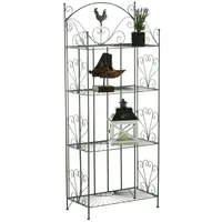 TPFGarden Standregal, Grün, Metall, 61.5x153x33 cm, Wohnzimmer, ,
