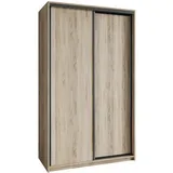 masseno Schwebetürenschrank NISSE 120 x 205 x 60 cm Eiche/Bronze