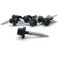 adunox Trapezblechschrauben, hell verzinkt, gefärbter Kopf, SW8 Antrieb - 100 Stück (4,8 x 50 mm)