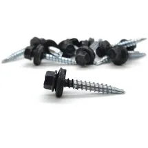 adunox Trapezblechschrauben, hell verzinkt, gefärbter Kopf, SW8 Antrieb - 100 Stück (4,8 x 50 mm)