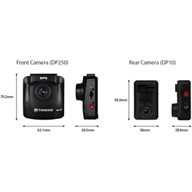 Transcend DrivePro 620 Dashcam Blickwinkel horizontal max.=140° Akku, Display, Dual-Kamera, Rückfa