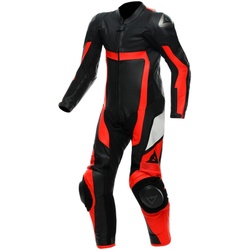 Dainese Gen-Z 1-Teiler Perforierte Kinder Lederkombi, schwarz-rot, Größe M 164