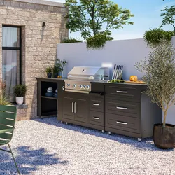 Oviala Business Outdoor-Küche 3 Module mit Grill